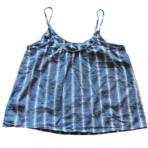 Abercrombie 100% Cotton Womens Blue White Striped Tank Top Adjustable Straps (S) - Picture 2 of 5